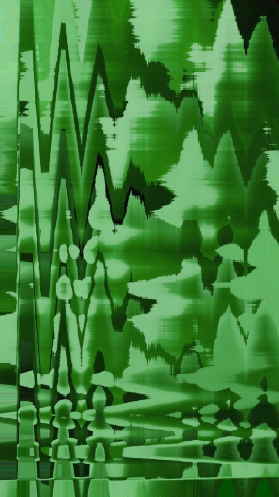 Ondas verde neon sobre fondo oscuro, sintesis de voz con IA